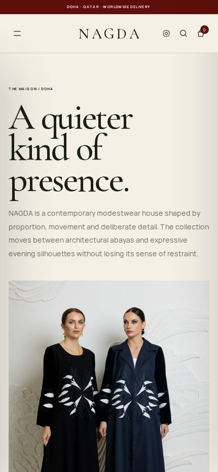 NAGDA About Mobile website screenshot