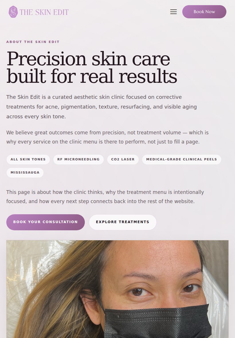 The Skin Edit About Tablet website screenshot