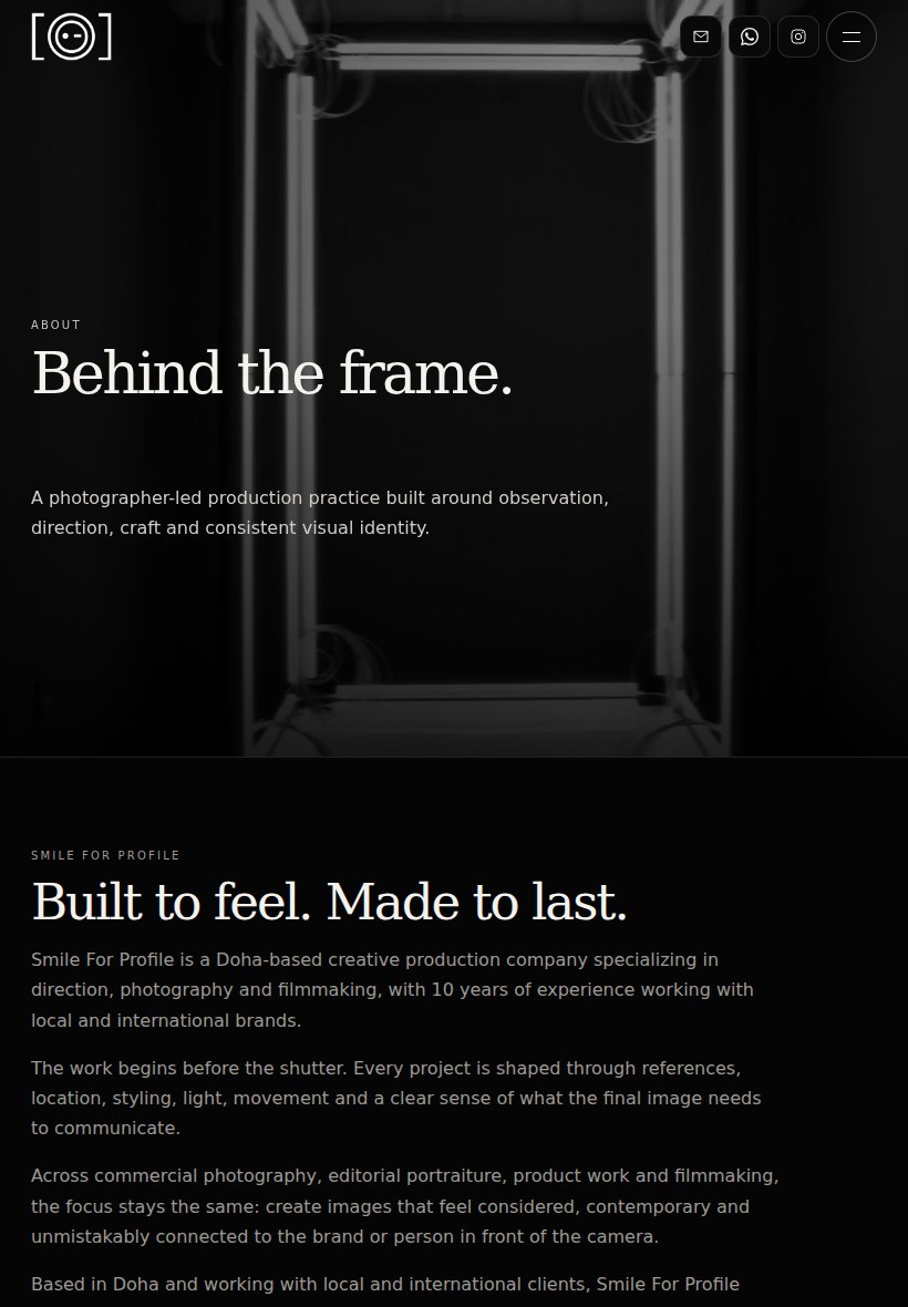 Smile For Profile About Tablet website screenshot