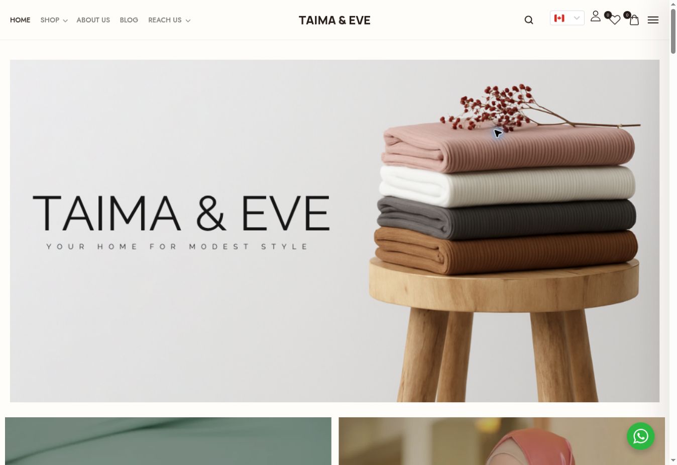 Taima & Eve website capture
