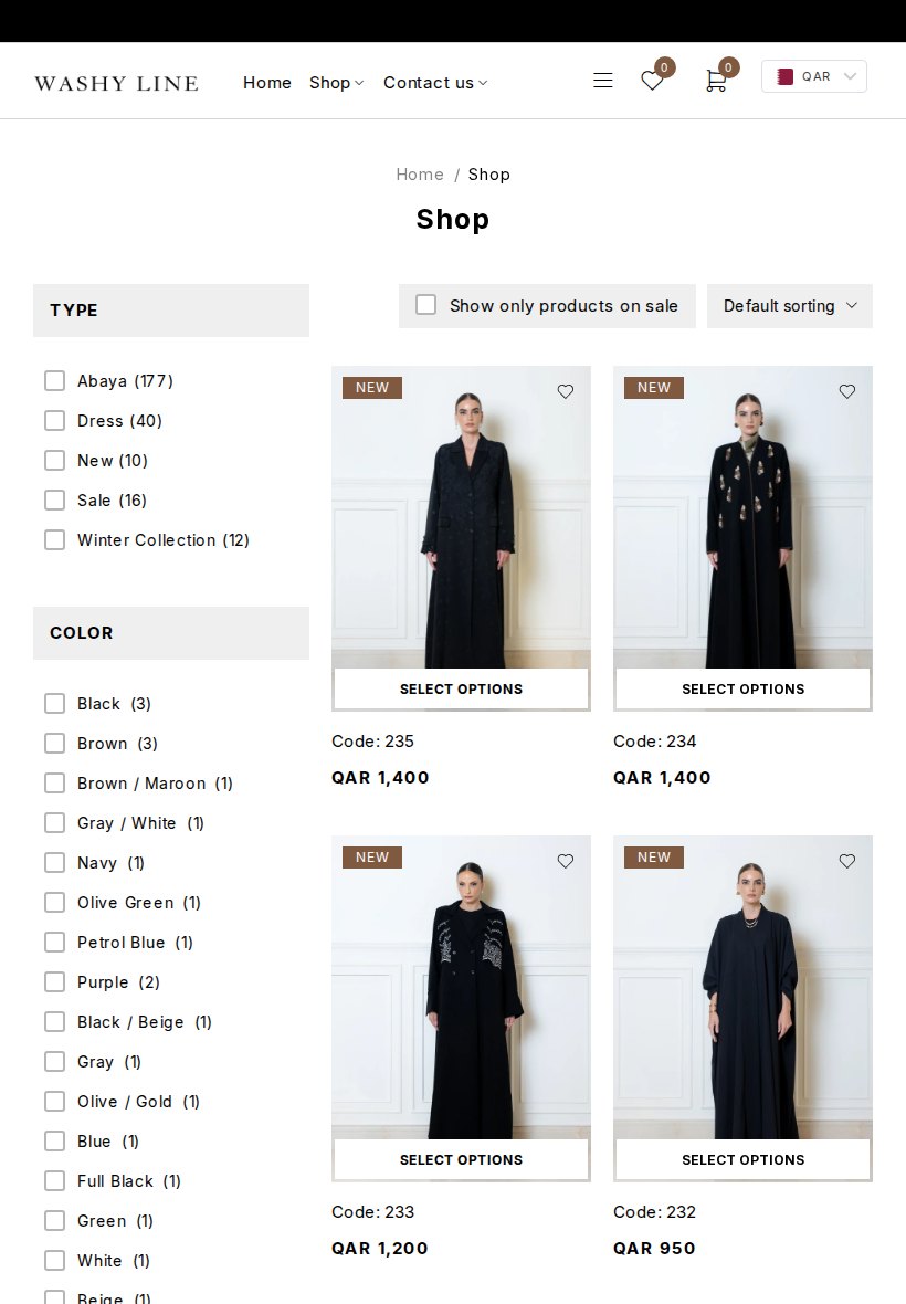 Washy Line Shop Tablet website screenshot
