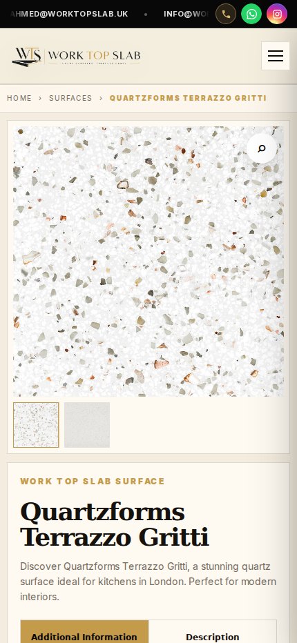 Work Top Slab Product Mobile website screenshot